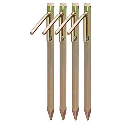 Relaxdays 10025528 Bevestigingsharingen, XL, 4 stuks, verzinkt staal, haringen, tent, dekzeil, paviljoen, 30,5 cm hoog, goud, 4 x Relaxdays 10025528 Bevestigingsharingen, XL, 4 stuks, verzinkt staal, haringen, tent, dekzeil, paviljoen, 30,5 cm hoog, goud, 4 x