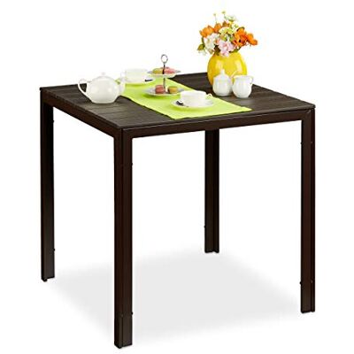 Relaxdays Tuintafel, vierkant, optisch effect, hout, tuin, balkon, terras, HlP 74,5 x 77,5 x 78 cm, balkontafel Relaxdays Tuintafel, vierkant, optisch effect, hout, tuin, balkon, terras, HlP 74,5 x 77,5 x 78 cm, balkontafel