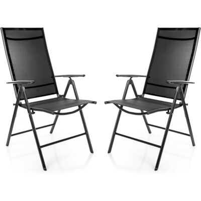 BigDean Tuinstoel, balkonstoel, tuinstoel met 7-voudig verstelbare rugleuning, 120 kg belastbaar, voor balkon, tuin en terras, donkergrijs/zwart BigDean Tuinstoel, balkonstoel, tuinstoel met 7-voudig verstelbare rugleuning, 120 kg belastbaar, voor balkon, tuin en terras, donkergrijs/zwart