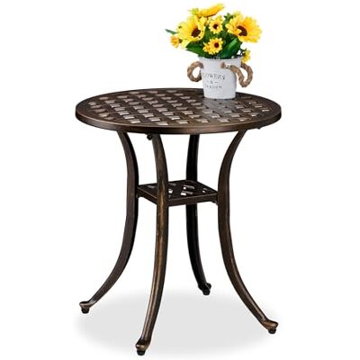 Relaxdays Tuintafel, rustiek design, zwart en brons weerbestendig, 53 x 49 cm (h x d) Relaxdays Tuintafel, rustiek design, zwart en brons weerbestendig, 53 x 49 cm (h x d)