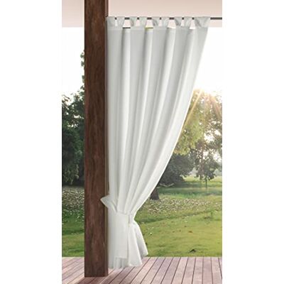 Eurofirany Garden Outdoorgordijn met lussen, afneembare lussen, zonwering, inkijkbescherming, winddicht, waterdicht, voor paviljoen, terras, pergola, 155 x 240 cm, wit Eurofirany Garden Outdoorgordijn met lussen, afneembare lussen, zonwering, inkijkbescherming, winddicht, waterdicht, voor paviljoen, terras, pergola, 155 x 240 cm, wit