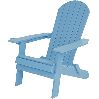 AXI Claire Adirondack stoel, kunststof ligstoel, lichtblauw, tuinstoel, 1 persoon/buitenstoel, ligstoel met hoge rugleuning, 84,5 x 77 x 95,5 cm AXI Claire Adirondack stoel, kunststof ligstoel, lichtblauw, tuinstoel, 1 persoon/buitenstoel, ligstoel met hoge rugleuning, 84,5 x 77 x 95,5 cm