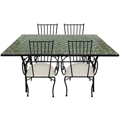 AXI Leonie Bistrotafel en stoel, 4 stoelen, 1 tafel, bistroset voor buiten, mozaïek, donkergroen, tuinmeubelen, bistrotafel voor tuin/balkon/terras AXI Leonie Bistrotafel en stoel, 4 stoelen, 1 tafel, bistroset voor buiten, mozaïek, donkergroen, tuinmeubelen, bistrotafel voor tuin/balkon/terras