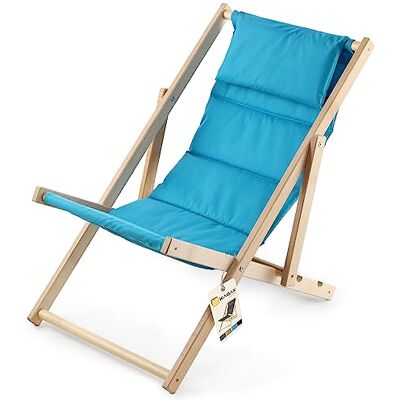 KADAX Ligstoel, inklapbaar, beukenhout, belastbaar tot 120 kg, met hoofdsteun, blauw KADAX Ligstoel, inklapbaar, beukenhout, belastbaar tot 120 kg, met hoofdsteun, blauw