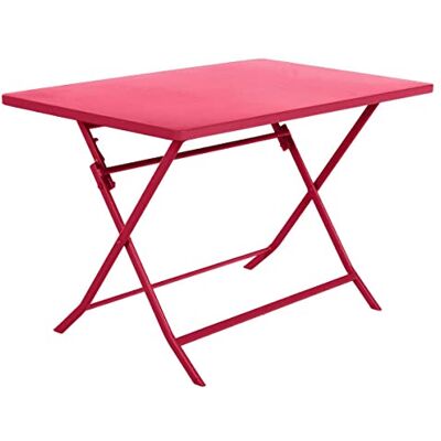 HESPERIDE Hespéride Tuintafel, inklapbaar, rechthoekig, Greensboro, granaatrood, 4-zits gepoedercoat staal, roestwerende behandeling HESPERIDE Hespéride Tuintafel, inklapbaar, rechthoekig, Greensboro, granaatrood, 4-zits gepoedercoat staal, roestwerende behandeling