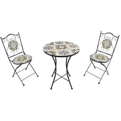 AXI Amélie Bistrotafel en stoel, 2 stoelen, 1 tafel, bistroset voor buiten, bistro, bistrotafel, mozaïek, voor tuin/balkon/terras AXI Amélie Bistrotafel en stoel, 2 stoelen, 1 tafel, bistroset voor buiten, bistro, bistrotafel, mozaïek, voor tuin/balkon/terras