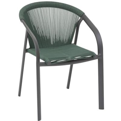HESPERIDE Riu stapelbare tuinstoel olijfgroen en aluminium grafiet met epoxycoating HESPERIDE Riu stapelbare tuinstoel olijfgroen en aluminium grafiet met epoxycoating
