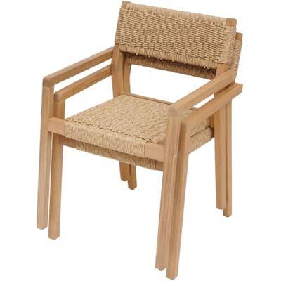 Hespéride Set van 2 fauteuils Temeira Acacia beige, stapelbaar, kunsthars, gevlochten, gemakkelijk op te bergen, meubels, tuin, terras, balkon Hespéride Set van 2 fauteuils Temeira Acacia beige, stapelbaar, kunsthars, gevlochten, gemakkelijk op te bergen, meubels, tuin, terras, balkon