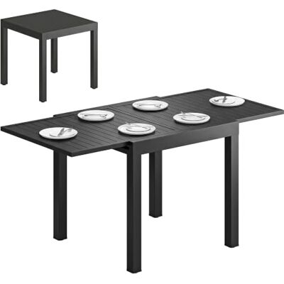 Outsunny Tuintafel, uittrekbaar, 80-160 cm, 4-6 personen, lattenplank Aluminium, lattenbodem, verlenging, zelfopzetting, tuinmeubelen, terras, buiten, balkon Outsunny Tuintafel, uittrekbaar, 80-160 cm, 4-6 personen, lattenplank Aluminium, lattenbodem, verlenging, zelfopzetting, tuinmeubelen, terras, buiten, balkon
