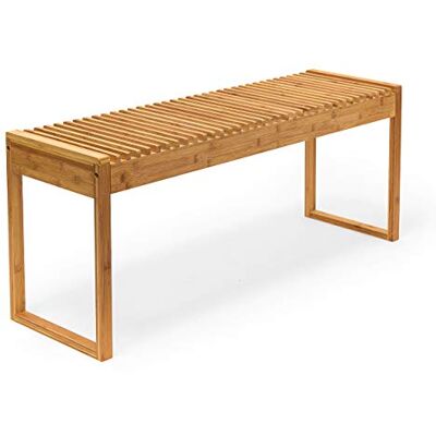Relaxdays Zitbank, bamboe, 2-3 personen, hal, hal, woon- en slaapkamer, (h x b x d): ca. 47 x 120 x 33 cm, krukbank, natuur Relaxdays Zitbank, bamboe, 2-3 personen, hal, hal, woon- en slaapkamer, (h x b x d): ca. 47 x 120 x 33 cm, krukbank, natuur
