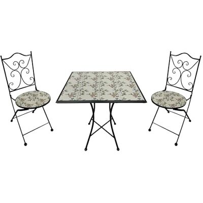 AXI Camilla Bistrotafel en stoel, 2 stoelen, 1 tafel, bistroset voor buiten, romantisch roze mozaïek, bistrotafel voor tuin/balkon/terras AXI Camilla Bistrotafel en stoel, 2 stoelen, 1 tafel, bistroset voor buiten, romantisch roze mozaïek, bistrotafel voor tuin/balkon/terras