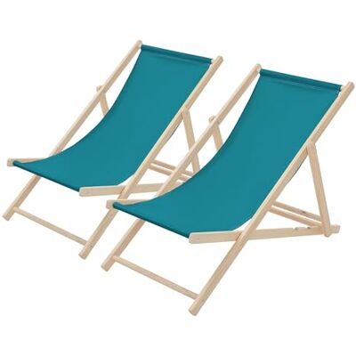 ECD Germany Set van 2 opvouwbare ligstoelen van Chileense hout, petrolblauw, verstelbare rugleuning, 3 ligposities, tot 120 kg, zonnebed van stof voor strand, tuin, terras, camping ECD Germany Set van 2 opvouwbare ligstoelen van Chileense hout, petrolblauw, verstelbare rugleuning, 3 ligposities, tot 120 kg, zonnebed van stof voor strand, tuin, terras, camping