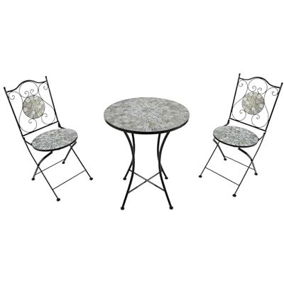 AXI Amélie Bistrotafel en stoel, 2 stoelen, 1 tafel, bistroset voor buiten, beige, zand, tuinmeubelen, bistrotafel, mozaïek, voor tuin/balkon/terras AXI Amélie Bistrotafel en stoel, 2 stoelen, 1 tafel, bistroset voor buiten, beige, zand, tuinmeubelen, bistrotafel, mozaïek, voor tuin/balkon/terras