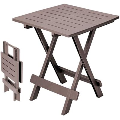 Spetebo Adige klaptafel kleine tuintafel of campingtafel ideaal als bijzettafel (bruin) Spetebo Adige klaptafel kleine tuintafel of campingtafel ideaal als bijzettafel (bruin)