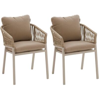 HESPERIDE Set van 2 tuinstoelen, Oriengo, beige en klei, roestwerend, waterafstotend, afneembare kussens, meubels voor terras, balkon HESPERIDE Set van 2 tuinstoelen, Oriengo, beige en klei, roestwerend, waterafstotend, afneembare kussens, meubels voor terras, balkon