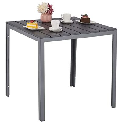 Relaxdays Tuintafel, (h x b x d): 74 x 78 x 78 cm, houtlook, kunststof en staal, vierkante vorm, grijs Relaxdays Tuintafel, (h x b x d): 74 x 78 x 78 cm, houtlook, kunststof en staal, vierkante vorm, grijs
