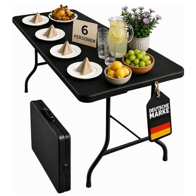 Floordirekt Tuintafel, inklapbaar, kunststof, 180 x 73 cm, buffettafel met draaggreep, inklapbaar, voor tuin, terras en balkon Floordirekt Tuintafel, inklapbaar, kunststof, 180 x 73 cm, buffettafel met draaggreep, inklapbaar, voor tuin, terras en balkon