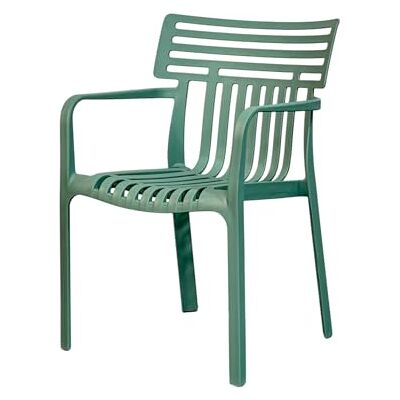 KARAT Sitwell Tuinstoel met armleuningen, designstoel, stapelbaar, weerbestendig en uv-bestendig, belastbaar tot 200 kg (1, groen) KARAT Sitwell Tuinstoel met armleuningen, designstoel, stapelbaar, weerbestendig en uv-bestendig, belastbaar tot 200 kg (1, groen)