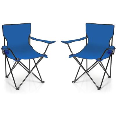 BigDean Set van 2 blauwe klapstoelen met bekerhouder en draagtas opvouwbare visstoel opvouwbare tuinstoel opvouwbare tuinstoel opvouwbare relaxstoel BigDean Set van 2 blauwe klapstoelen met bekerhouder en draagtas opvouwbare visstoel opvouwbare tuinstoel opvouwbare tuinstoel opvouwbare relaxstoel