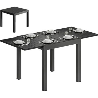 Outsunny Tuintafel, uittrekbaar, 80-160 cm, 4-6 personen, houtlook Aluminium, lattenbodem, verlenging, zelfopzetting, tuinmeubelen, terras, buiten, balkon Outsunny Tuintafel, uittrekbaar, 80-160 cm, 4-6 personen, houtlook Aluminium, lattenbodem, verlenging, zelfopzetting, tuinmeubelen, terras, buiten, balkon