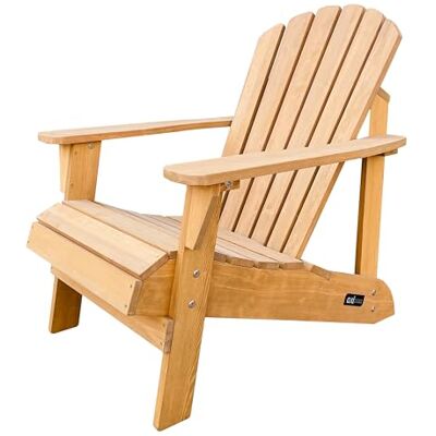 AXI Carmen Adirondack-stoel, houten ligstoel, beige goud, 90 x 78 x 93 cm, 14 kg, voor de tuin, 1 persoon/buitenstoel, met hoge rugleuning AXI Carmen Adirondack-stoel, houten ligstoel, beige goud, 90 x 78 x 93 cm, 14 kg, voor de tuin, 1 persoon/buitenstoel, met hoge rugleuning
