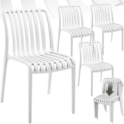 tectake Set van 4 tuinstoelen Voor tuintafel buiten of camping Stapelbaar Tuin, terras of balkon Weer- en uv-bestendig Crème tectake Set van 4 tuinstoelen Voor tuintafel buiten of camping Stapelbaar Tuin, terras of balkon Weer- en uv-bestendig Crème