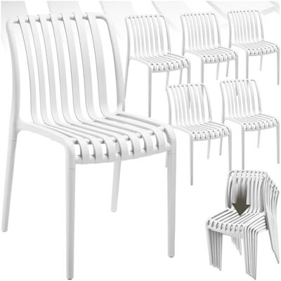tectake Set van 6 tuinstoelen Voor tuintafel buiten of camping Stapelbaar Tuin, terras of balkon Weer- en uv-bestendig Crème tectake Set van 6 tuinstoelen Voor tuintafel buiten of camping Stapelbaar Tuin, terras of balkon Weer- en uv-bestendig Crème