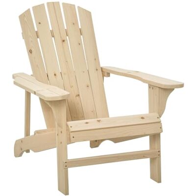 Outsunny Adirondack Fauteuil Tuinstoel Outdoor Tuinstoel Afm. 78L x 89D x 88H cm Massief Hout Natuurlijke Dennen voor Tuin, Terras en Balkon Outsunny Adirondack Fauteuil Tuinstoel Outdoor Tuinstoel Afm. 78L x 89D x 88H cm Massief Hout Natuurlijke Dennen voor Tuin, Terras en Balkon