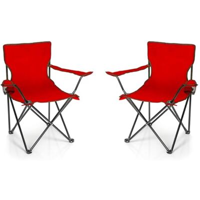 BigDean Set van 2 rode klapstoelen Met bekerhouder en draagtas Opvouwbare visstoel Opvouwbare tuinstoel Opvouwbare tuinstoel Opvouwbare relaxstoel BigDean Set van 2 rode klapstoelen Met bekerhouder en draagtas Opvouwbare visstoel Opvouwbare tuinstoel Opvouwbare tuinstoel Opvouwbare relaxstoel