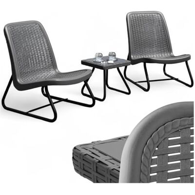 tectake Tuinmeubelset voor 2 personen, weerbestendige tuinmeubelen voor balkon, tuinmeubelen, terrasmeubels, zitset met 2 stoelen tectake Tuinmeubelset voor 2 personen, weerbestendige tuinmeubelen voor balkon, tuinmeubelen, terrasmeubels, zitset met 2 stoelen