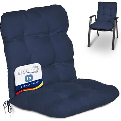 Beautissu outdoor kussen tuin stoel stoel ligstoel rugleuning standaard 100 x 50 x 8 cm, donkerblauw, voor terras of balkon, zitkussens, Flair NL Beautissu outdoor kussen tuin stoel stoel ligstoel rugleuning standaard 100 x 50 x 8 cm, donkerblauw, voor terras of balkon, zitkussens, Flair NL