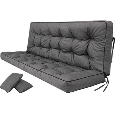 PillowPrim Palletkussens, outdoor schommelbank, tuinbank met rugleuning Waterdicht en hoogwaardige kwaliteit XL, zitbreedte: 180 cm PillowPrim Palletkussens, outdoor schommelbank, tuinbank met rugleuning Waterdicht en hoogwaardige kwaliteit XL, zitbreedte: 180 cm