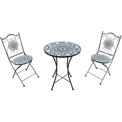AXI Amélie Bistrotafel en stoel, 2 stoelen, 1 tafel, bistroset voor buiten, mozaïek, meerkleurig, tuinmeubelen, bistrotafel, mozaïek, voor tuin/balkon/terras AXI Amélie Bistrotafel en stoel, 2 stoelen, 1 tafel, bistroset voor buiten, mozaïek, meerkleurig, tuinmeubelen, bistrotafel, mozaïek, voor tuin/balkon/terras