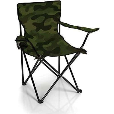 BigDean Camouflage-klapstoel, campingstoel, visstoel, tuinstoel, inklapbaar, met bekerhouder en draagtas, comfortabele en stabiele relaxstoel BigDean Camouflage-klapstoel, campingstoel, visstoel, tuinstoel, inklapbaar, met bekerhouder en draagtas, comfortabele en stabiele relaxstoel