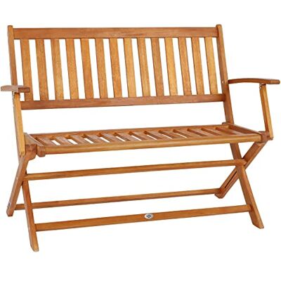 Casaria ® Tuinbank, inklapbaar, 2-zits, FSC-gecertificeerd eucalyptushout, binnen en buiten, inklapbaar met armleuningen, stabiele opvouwbare tuinmeubelen Casaria ® Tuinbank, inklapbaar, 2-zits, FSC-gecertificeerd eucalyptushout, binnen en buiten, inklapbaar met armleuningen, stabiele opvouwbare tuinmeubelen