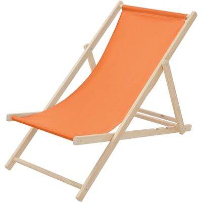 ECD Germany Ligstoel, inklapbaar, van hout, oranje, verstelbare rugleuning, 3 ligposities, belasting tot 120 kg, zonnebad van Oxford-stof, voor strand, tuin, terras, balkon, camping ECD Germany Ligstoel, inklapbaar, van hout, oranje, verstelbare rugleuning, 3 ligposities, belasting tot 120 kg, zonnebad van Oxford-stof, voor strand, tuin, terras, balkon, camping