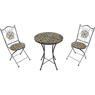 AXI Amélie Bistrotafel en stoel, 2 stoelen, 1 tafel, bistroset voor buiten, Yellow Breeze Tuinmeubel, bistrotafel, mozaïek voor tuin/balkon/terras AXI Amélie Bistrotafel en stoel, 2 stoelen, 1 tafel, bistroset voor buiten, Yellow Breeze Tuinmeubel, bistrotafel, mozaïek voor tuin/balkon/terras