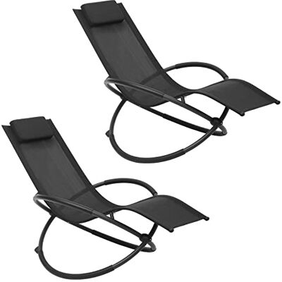 WOLTU LS002sz-2 Set van 2 opvouwbare ligstoelen voor tuin, ligstoel, ontspanning, badkuip van ademende stof, maximale belasting 160 kg, zwart, LS002sz-2 WOLTU LS002sz-2 Set van 2 opvouwbare ligstoelen voor tuin, ligstoel, ontspanning, badkuip van ademende stof, maximale belasting 160 kg, zwart, LS002sz-2