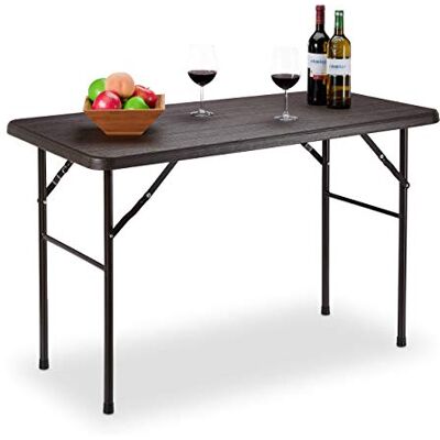 Relaxdays Tuintafel, houteffect, klaptafel, rechthoekig, kunststof, metaal, balkon, 74 x 120 x 60 cm (h x b x d) Relaxdays Tuintafel, houteffect, klaptafel, rechthoekig, kunststof, metaal, balkon, 74 x 120 x 60 cm (h x b x d)