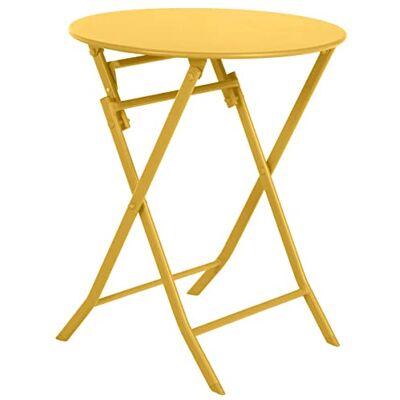 HESPERIDE Hespéride Tuintafel, inklapbaar, rond, mosterd, 2-zits, gepoedercoat staal, roestwerende behandeling HESPERIDE Hespéride Tuintafel, inklapbaar, rond, mosterd, 2-zits, gepoedercoat staal, roestwerende behandeling