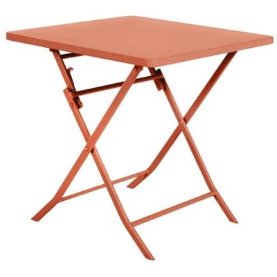 HESPERIDE Tuintafel, inklapbaar, vierkant, barnsteen, 2-zits, gepoedercoat staal, roestwerende behandeling HESPERIDE Tuintafel, inklapbaar, vierkant, barnsteen, 2-zits, gepoedercoat staal, roestwerende behandeling
