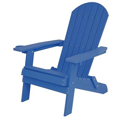 AXI Claire Adirondack stoel, kunststof ligstoel, blauw, tuinstoel, 1 persoon/buitenstoel, ligstoel met hoge rugleuning, 84,5 x 77 x 95,5 cm AXI Claire Adirondack stoel, kunststof ligstoel, blauw, tuinstoel, 1 persoon/buitenstoel, ligstoel met hoge rugleuning, 84,5 x 77 x 95,5 cm