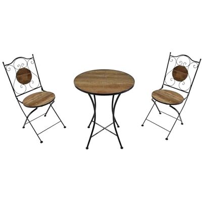 AXI Amélie Bistrotafel en stoel, 2 stoelen, 1 tafel, bistroset voor buiten, schuurstijl, hout, tuinmeubelen, bistrotafel, mozaïek, voor tuin/balkon/terras AXI Amélie Bistrotafel en stoel, 2 stoelen, 1 tafel, bistroset voor buiten, schuurstijl, hout, tuinmeubelen, bistrotafel, mozaïek, voor tuin/balkon/terras