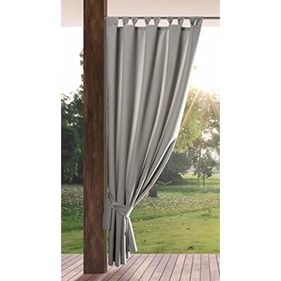 Eurofirany Garden Outdoorgordijn met lussen, afneembare lussen, zonwering, inkijkbescherming, winddicht, waterdicht, voor paviljoen, terras, pergola, 155 x 260 cm, lichtgrijs Eurofirany Garden Outdoorgordijn met lussen, afneembare lussen, zonwering, inkijkbescherming, winddicht, waterdicht, voor paviljoen, terras, pergola, 155 x 260 cm, lichtgrijs