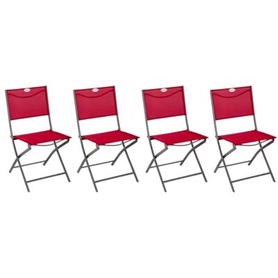 HESPERIDE Hespéride Set van 4 klapstoelen Modula Granade – Epoxy Texaline behandeld staal – afmetingen 46 x 52 x 87 cm – outdoor meubels opvouwbaar HESPERIDE Hespéride Set van 4 klapstoelen Modula Granade – Epoxy Texaline behandeld staal – afmetingen 46 x 52 x 87 cm – outdoor meubels opvouwbaar