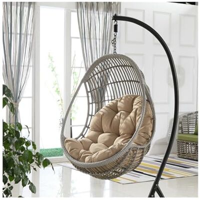 QLXYYFC Dikke waterdichte hangmand stoelkussen, hangmat, schommel, patio stoelkussen, zacht eivormig, voor binnen en buiten (kleur: kaki, maat: 90 x 120 cm) QLXYYFC Dikke waterdichte hangmand stoelkussen, hangmat, schommel, patio stoelkussen, zacht eivormig, voor binnen en buiten (kleur: kaki, maat: 90 x 120 cm)