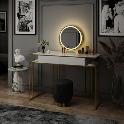 Vicco Kaptafel "Tiara", wit/goud, 110 cm Vicco Kaptafel "Tiara", wit/goud, 110 cm