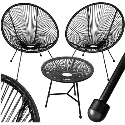 tectake – balkonset – tuinset Set van 2 stoelen “Santana” inclusief tafel – zwart 404410 tectake – balkonset – tuinset Set van 2 stoelen “Santana” inclusief tafel – zwart 404410