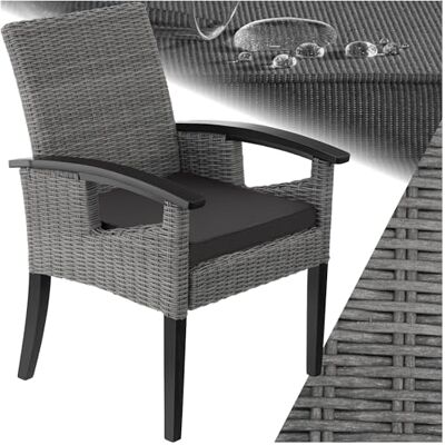 tectake ® Tuinstoel van wilgenhout, comfortabele stoel met armleuningen en poten van massief hout, uv-bestendig, aluminium frame, afneembaar zitkussen, tuinmeubelen van polyrotan tectake ® Tuinstoel van wilgenhout, comfortabele stoel met armleuningen en poten van massief hout, uv-bestendig, aluminium frame, afneembaar zitkussen, tuinmeubelen van polyrotan