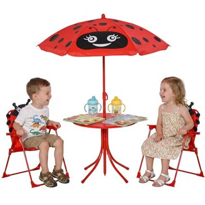 Outsunny Tuinmeubelset voor kinderen, 4-delig, kikkerdesign, ronde tafel + 2 klapstoelen + parasol, epoxymetaal, Oxford, groen (rood) Outsunny Tuinmeubelset voor kinderen, 4-delig, kikkerdesign, ronde tafel + 2 klapstoelen + parasol, epoxymetaal, Oxford, groen (rood)